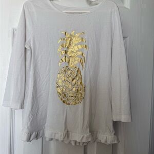 Lilly Pulitzer White Tee with Gold Script Label